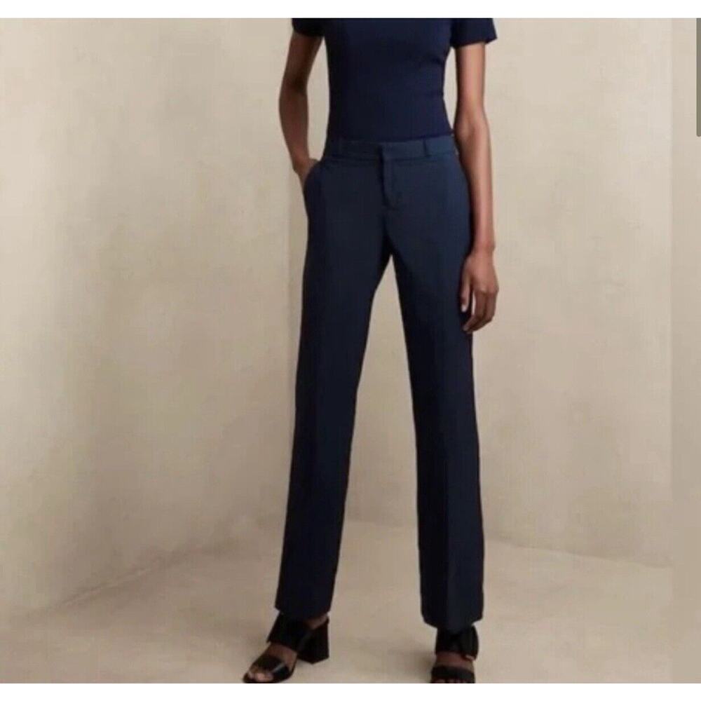 Banana Republic Women‎ Navy Logan Pants 32x34Trouser Fit Bi Stretch Cotton Blend
